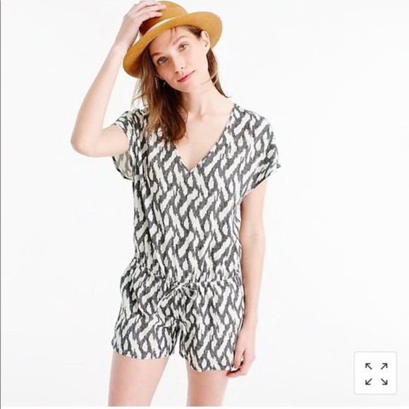 J. Crew Pants - J Crew tie waist romper in ikat style f2599 XS